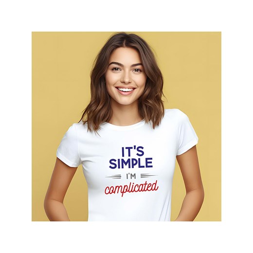 WOOOP Koszulka &quot;It´s simple I´m complicated&quot; w kolorze białym Wooop XL promocyjna cena Limango Polska