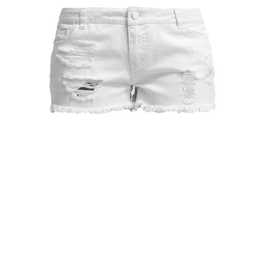 Vero Moda VMPAULA  Szorty jeansowe snow white zalando szary abstrakcyjne wzory