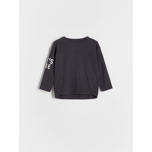 Reserved - Longsleeve z napisami - ciemnoszary ze sklepu Reserved w kategorii T-shirty chłopięce - zdjęcie 178773822