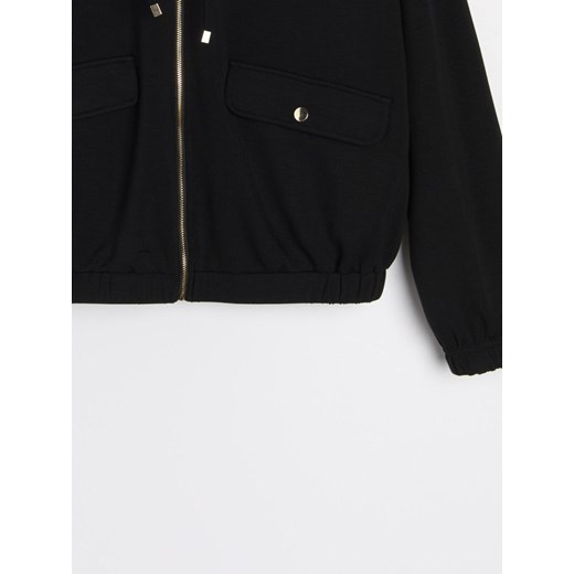 Sinsay - Rozpinana bluza ze stójką - czarny Sinsay M Sinsay