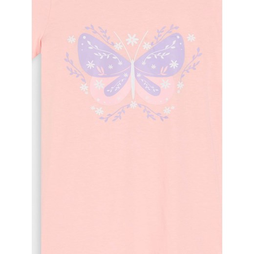 Sinsay - Koszula nocna z nadrukiem motyla - różowy Sinsay 134 Sinsay