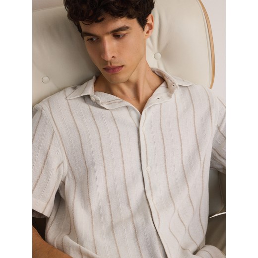 Reserved - Koszula comfort fit w paski - kremowy Reserved M Reserved