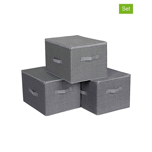 Songmics Pudełka (3 szt.) w kolorze szarym - 40 x 25 x 30 cm Songmics onesize wyprzedaż Limango Polska