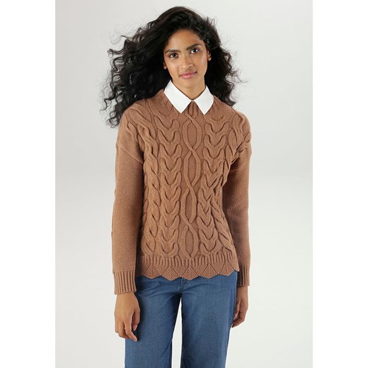 Aniston Sweter w kolorze karmelowym ze sklepu Limango Polska w kategorii Swetry damskie - zdjęcie 178783423