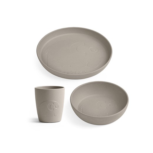 Sebra 3-częściowy zestaw naczyń w kolorze beżowym ze sklepu Limango Polska w kategorii Naczynia dziecięce - zdjęcie 178783461