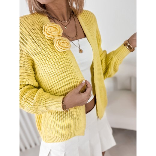 kardigan larose zółty one size ONE SIZE UBRA