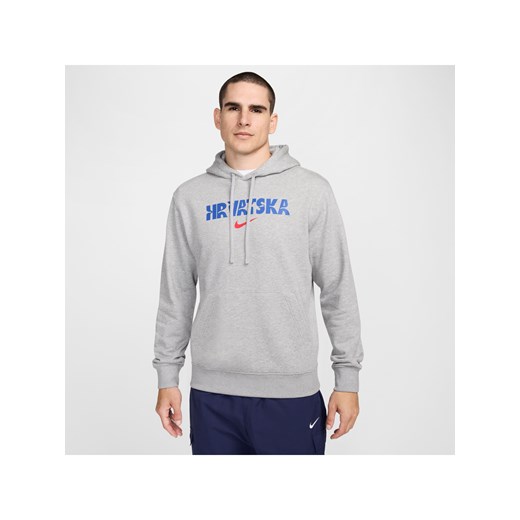 Męska bluza z kapturem Nike Chorwacja Club Fleece - Szary ze sklepu Nike poland w kategorii Bluzy męskie - zdjęcie 178785244