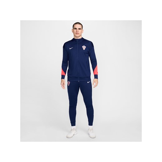 Męski dres piłkarski z kapturem Nike Dri-FIT Chorwacja Strike - Niebieski ze sklepu Nike poland w kategorii Dresy męskie - zdjęcie 178785301