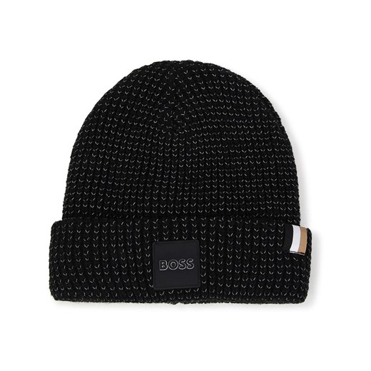Hugo Boss Kids Czapka beanie w kolorze czarnym ze sklepu Limango Polska w kategorii Czapki dziecięce - zdjęcie 178787431