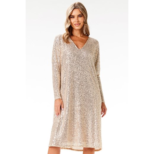 Awama Sukienka w kolorze beżowym S/M okazyjna cena Limango Polska