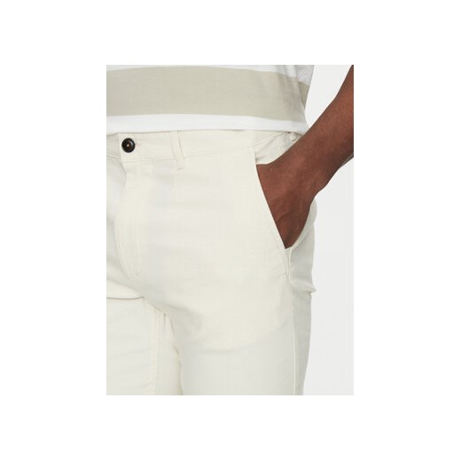 BOSS Szorty materiałowe 50536874 Écru Slim Fit 33 MODIVO