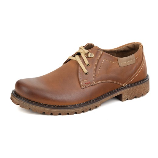 Buty męskie skórzane OLIVIER 312GT brązowe ze sklepu butyolivier w kategorii Buty zimowe męskie - zdjęcie 178791284