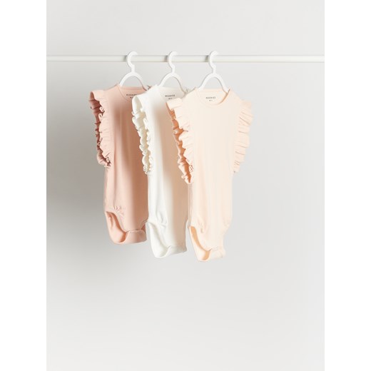 Reserved - Bawełniane body 3 pack - złamana biel ze sklepu Reserved w kategorii Body niemowlęce - zdjęcie 178792291