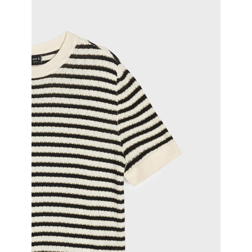 Sinsay - Sweter z krótkim rękawem w paski - wielobarwny Sinsay XS Sinsay