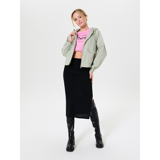 Sinsay - Kurtka z regulowanym kapturem - zielony Sinsay S Sinsay