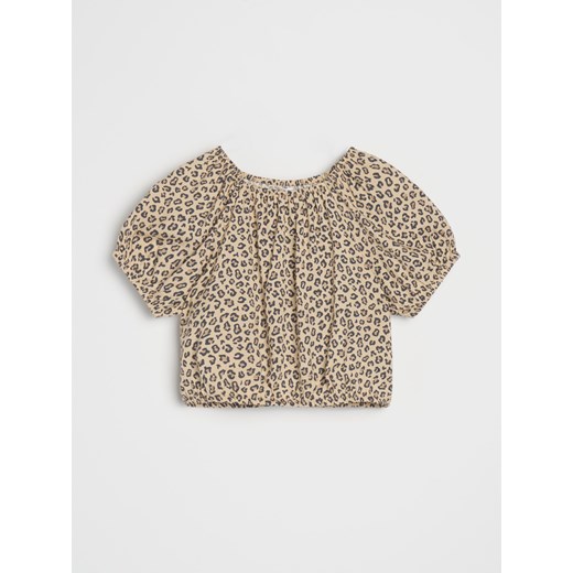 Sinsay - Bluzka w panterkę - beżowy Sinsay 158 Sinsay