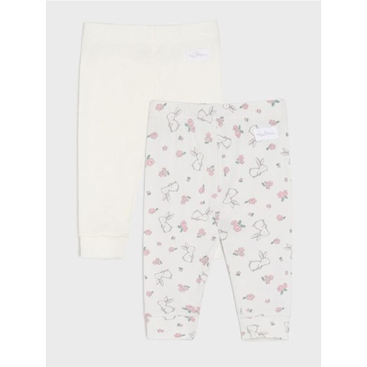 Sinsay - Spodnie 2 pack - kremowy ze sklepu Sinsay w kategorii Spodnie i półśpiochy - zdjęcie 178801874