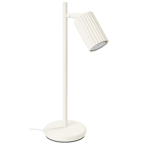 Beżowa karbowana lampka na biurko - D300 F1-L23 ze sklepu Edinos.pl w kategorii Lampy stołowe - zdjęcie 178806204