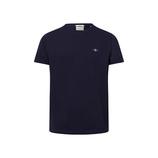 Gant Koszulka męska Mężczyźni Bawełna granatowy jednolity ze sklepu vangraaf w kategorii T-shirty męskie - zdjęcie 178806792