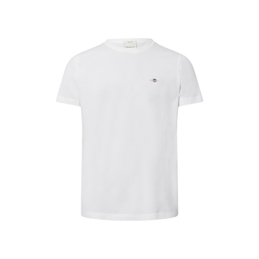 Gant Koszulka męska Mężczyźni Bawełna biały jednolity ze sklepu vangraaf w kategorii T-shirty męskie - zdjęcie 178806793