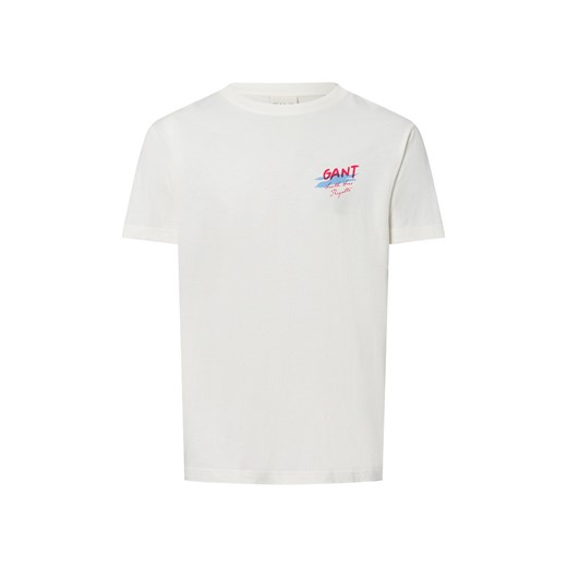 Gant T-shirt - Slim Fit - Umieszczona grafika Mężczyźni Bawełna niebieski jednolity ze sklepu vangraaf w kategorii T-shirty męskie - zdjęcie 178806800