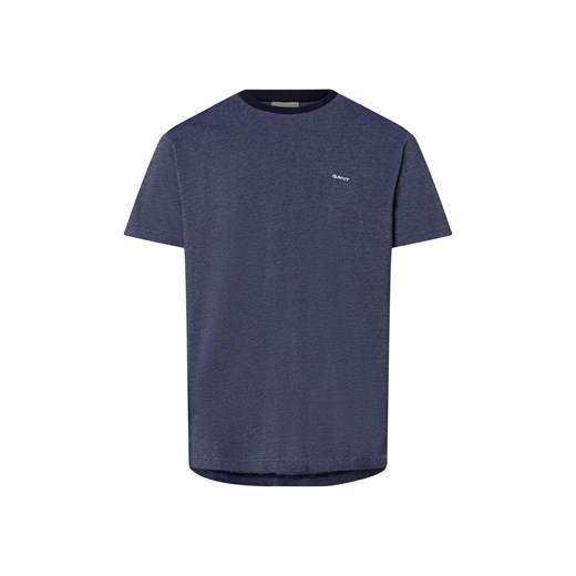 Gant Koszulka męska - Oxford Mężczyźni Bawełna granatowy marmurkowy ze sklepu vangraaf w kategorii T-shirty męskie - zdjęcie 178806801