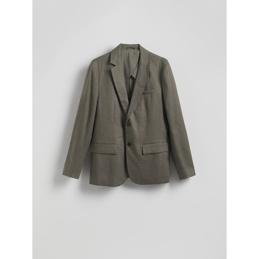 Reserved - Lniana marynarka regular fit - zielony Reserved 48 Reserved