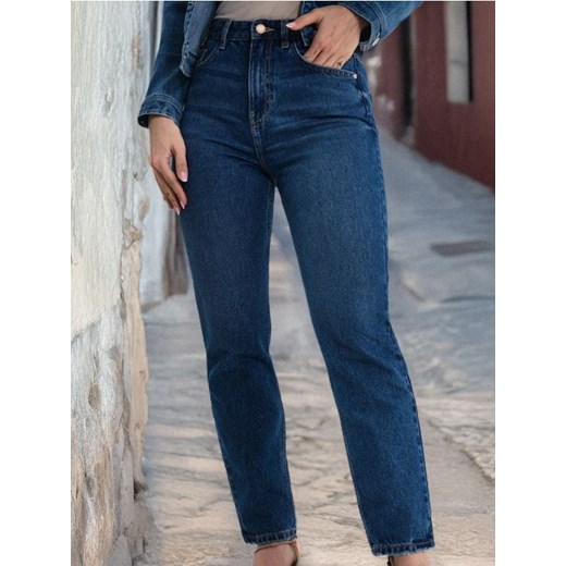Sinsay - Jeansy mom high waist - granatowy ze sklepu Sinsay w kategorii Jeansy damskie - zdjęcie 178809983