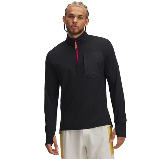 Męski longsleeve do biegania Under Armour UA Trail Run Quarter Zip - czarny ze sklepu Sportstylestory.com w kategorii T-shirty męskie - zdjęcie 178810144