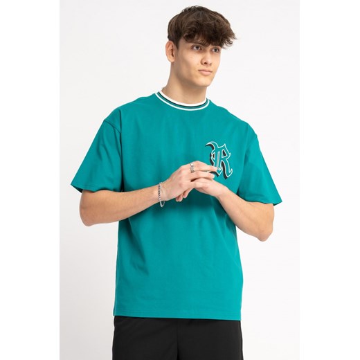 T-shirt w kolorze morskim z grafiką na piersi, rozmiar - 146, kolor - morski ze sklepu REPORTER w kategorii T-shirty chłopięce - zdjęcie 178813503