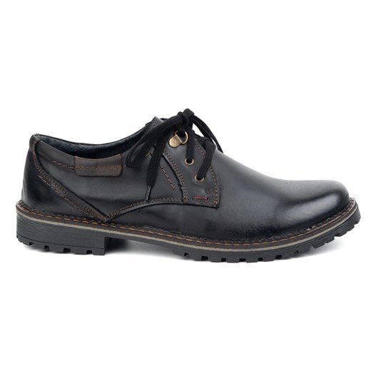 Buty męskie skórzane OLIVIER 312GT czarne ze sklepu ButyModne.pl w kategorii Półbuty męskie - zdjęcie 178814904