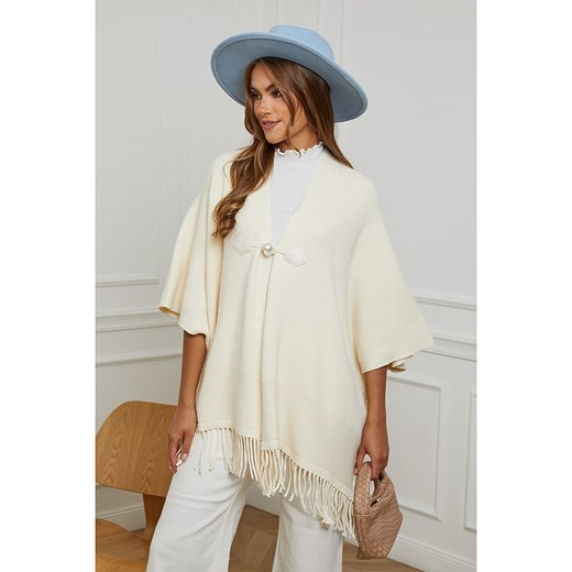 Soft Cashmere Ponczo w kolorze beżowym ze sklepu Limango Polska w kategorii Poncza - zdjęcie 178815470