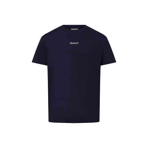 Gant Koszulka męska z grafiką Mężczyźni Bawełna granatowy jednolity ze sklepu vangraaf w kategorii T-shirty męskie - zdjęcie 178818390