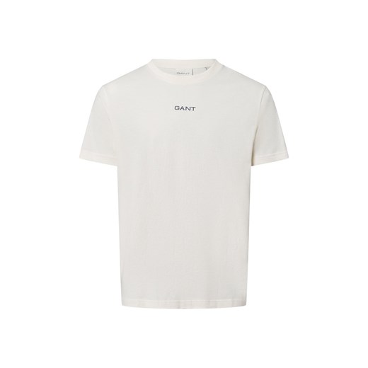 Gant Koszulka męska z grafiką Mężczyźni Bawełna écru jednolity ze sklepu vangraaf w kategorii T-shirty męskie - zdjęcie 178818391