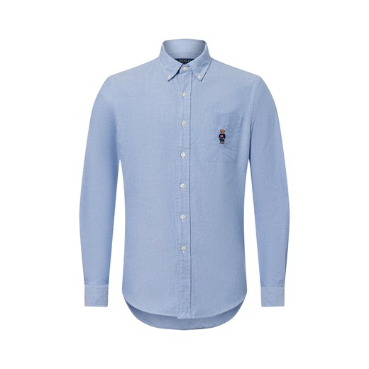 Polo Ralph Lauren Męska koszula casual Mężczyźni Modern Fit Bawełna jasnoniebieski wypukły wzór tkaniny ze sklepu vangraaf w kategorii Koszule męskie - zdjęcie 178818400