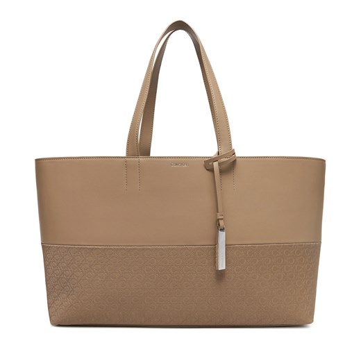 Torebka Calvin Klein Ck Mixmedia Shopper_Mono K60K613166 Beżowy ze sklepu eobuwie.pl w kategorii Torby Shopper bag - zdjęcie 178819050