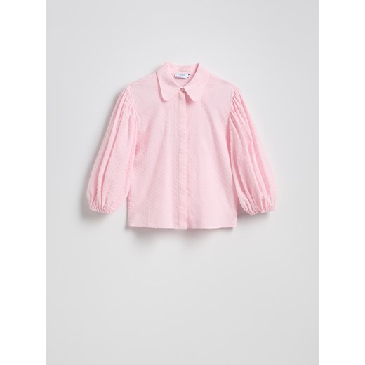 Reserved - Koszula z bufiastymi rękawami - pastelowy róż Reserved XS Reserved