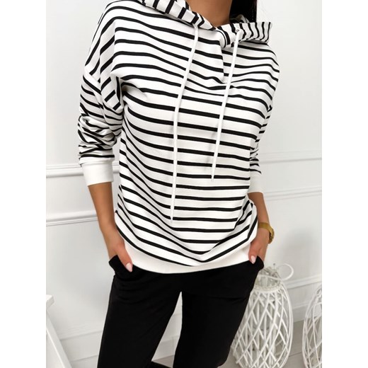 Czarno-Biały Komplet w Paski Modnakiecka.pl 42 ModnaKiecka.pl