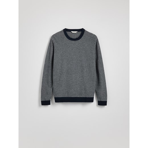 Reserved - Sweter ze strukturalnej dzianiny - granatowy Reserved S Reserved