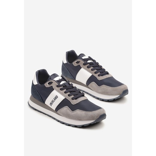 Buty sportowe męskie Born2be sznurowane ze skóry