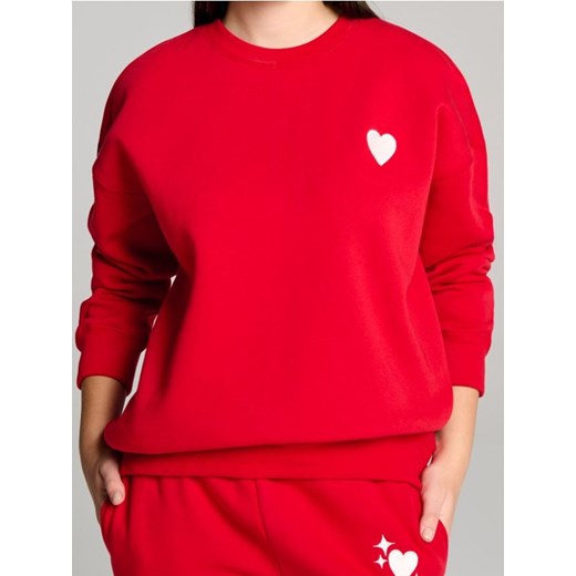 Sinsay - Bluza z napisem na plecach - czerwony ze sklepu Sinsay w kategorii Bluzy damskie - zdjęcie 178824641