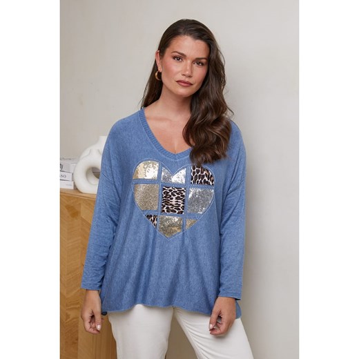 Curvy Lady Sweter w kolorze niebieskim ze sklepu Limango Polska w kategorii Swetry damskie - zdjęcie 178824920