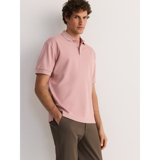 Reserved - Koszulka polo boxy - różowy ze sklepu Reserved w kategorii T-shirty męskie - zdjęcie 178826720