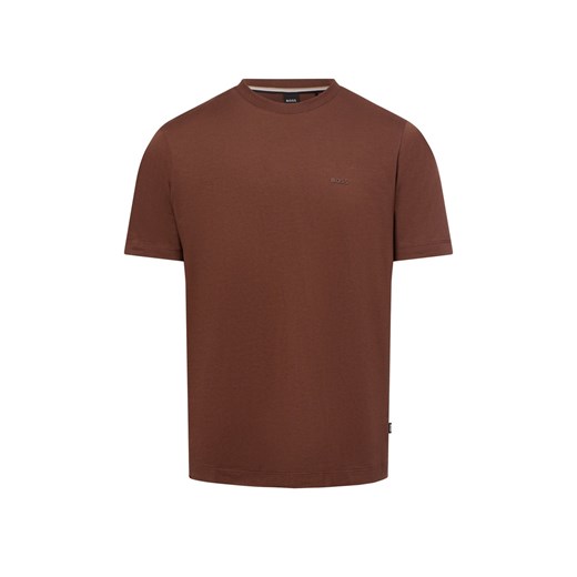 BOSS T-shirt męski Mężczyźni Bawełna czekoladowy jednolity XL vangraaf