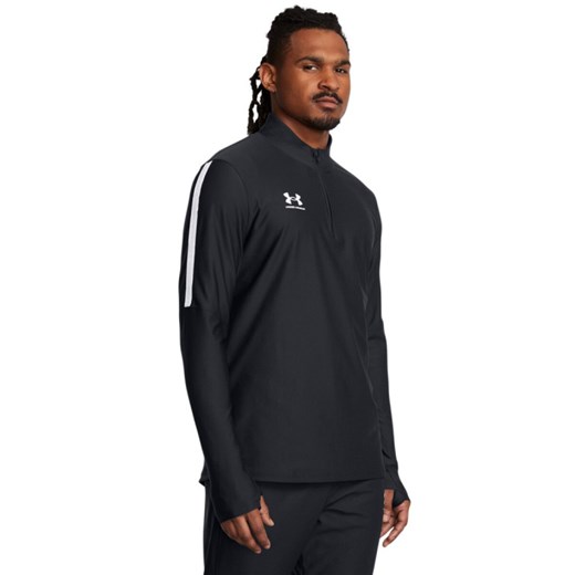 Męska bluza treningowa nierozpinana bez kaptura Under Armour UA M\'s Challenger Pro 1/4 Zip - czarna ze sklepu Sportstylestory.com w kategorii Bluzy męskie - zdjęcie 178828771