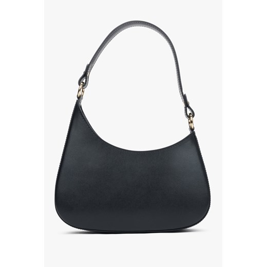 Estro: Czarna torebka damska typu shoulder bag z włoskiej skóry naturalnej Premium ze sklepu Estro w kategorii Torebki damskie - zdjęcie 178830394