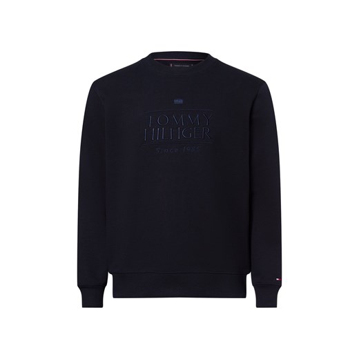 Tommy Hilfiger Bluza męska Mężczyźni Bawełna granatowy jednolity ze sklepu vangraaf w kategorii Bluzy męskie - zdjęcie 178850682