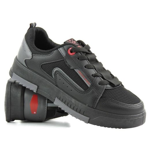 Sneakersy, buty sportowe damskie - CROSS JEANS  LL2R4012C, czarne ze sklepu ulubioneobuwie w kategorii Buty sportowe damskie - zdjęcie 178861622
