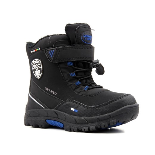 Śniegowce dziecięce AMERICAN CLUB Soft Shell HL 24/21(22), czarno-niebieskie ze sklepu ulubioneobuwie w kategorii Buty zimowe dziecięce - zdjęcie 178862232