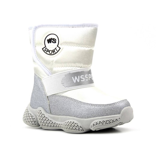 Śniegowce dziecięce wełniane na rzep - WEESTEP R529937715W, białe ze sklepu ulubioneobuwie w kategorii Buty zimowe dziecięce - zdjęcie 178862361